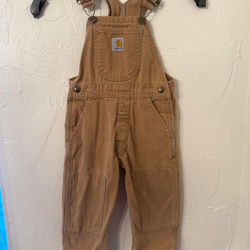 VINTAGE Carhartt Tan and Brown Dungarees-overalls